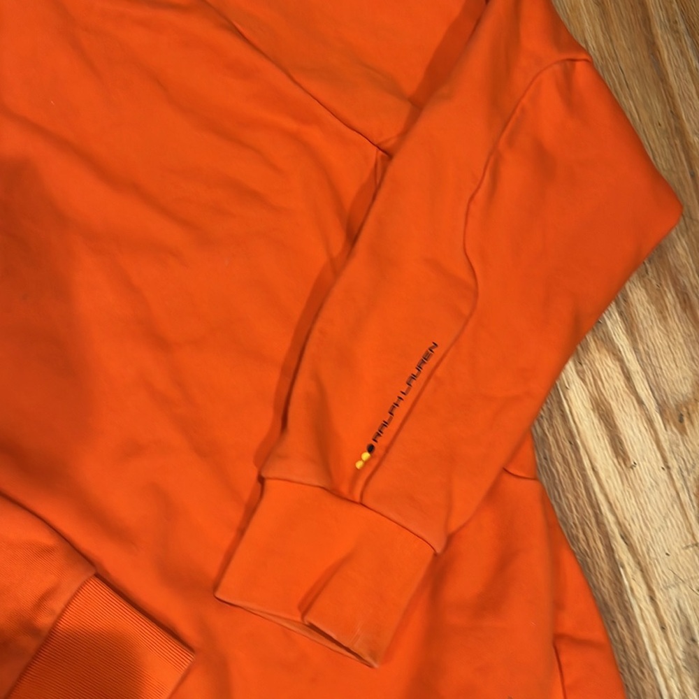 RLX Ralph Lauren Men XL Jersey quarter-zip pullover orange/navy blue - Picture 4 of 5